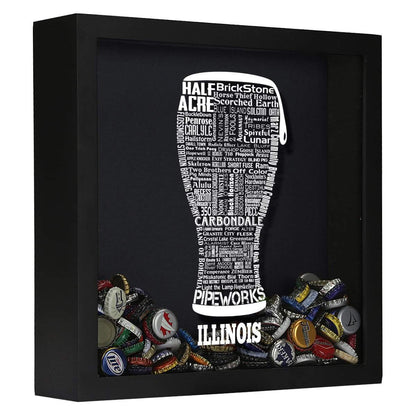 Illinois Beer Typography Shadow Box