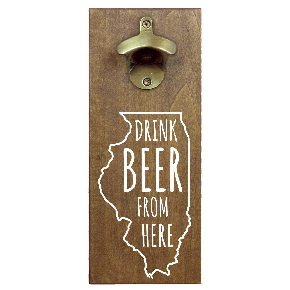 Illinois Drink Beer From Here Cap Catching Magnetic Bottle Openers