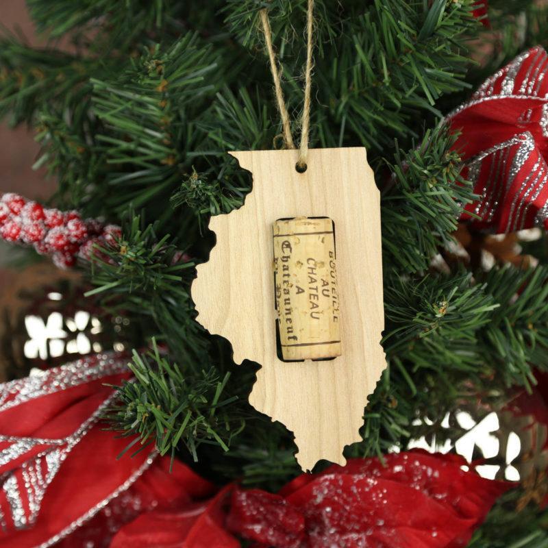 Illinois Wine Cork Holder Ornaments