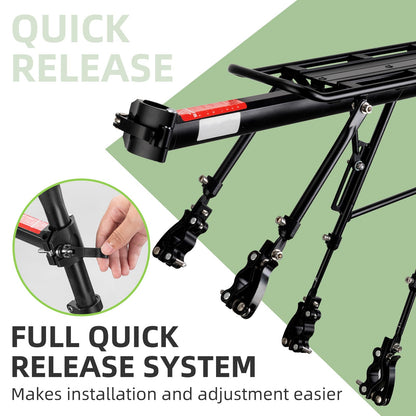 ROCKBROS Quick Release Rear Bike Cargo Rack, 55LB Capacity for 26”-29” MTB  E-Bikes