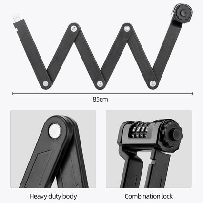 ROCKBROS Folding Bike Lock Heavy Duty Anti-Theft 4-Digit Combination Lock with Mount