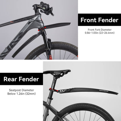 Adjustable MTB Mud Guards Front & Rear Splash Guard