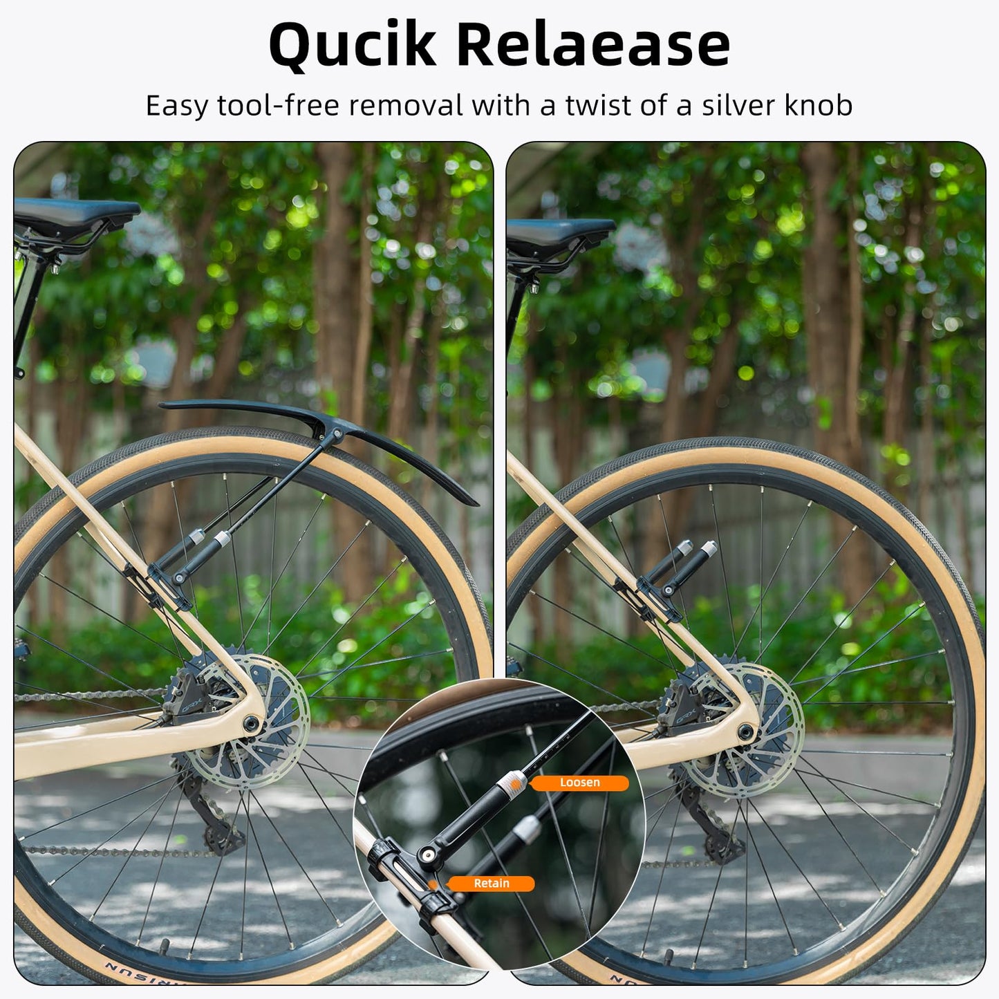ROCKBROS Adjustable Bike Fenders Set for Road Bikes Easy Install