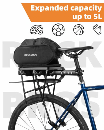 Foldable Bike Bag for Rear Rack Expandable 5L