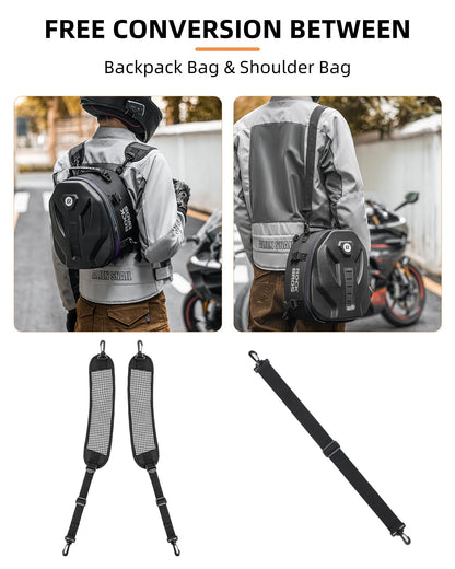 ROCKBROS Waterproof Tail Motorcycle Tail Rear Seat Bag 12.5L Storage Backpacks Hard Shell