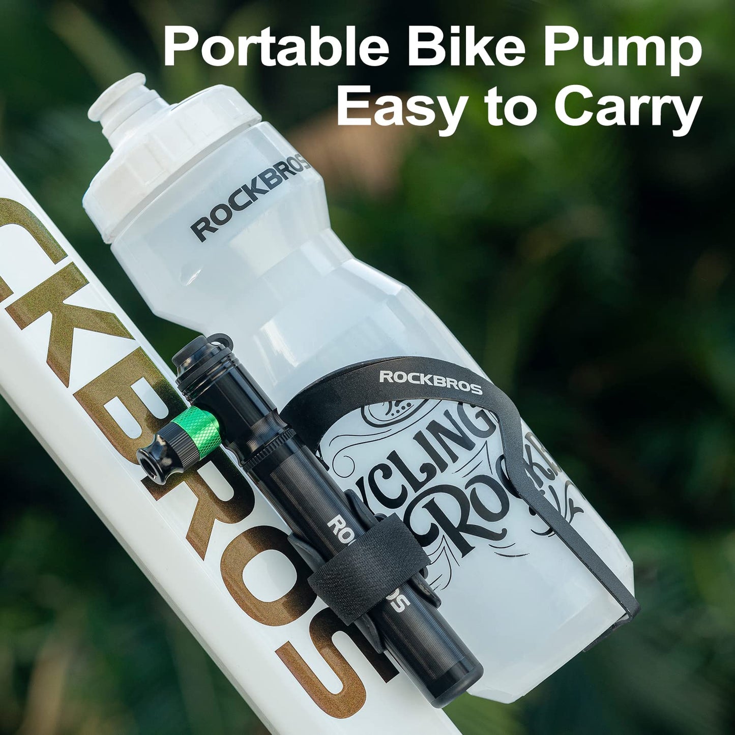 ROCKBROS Mini Hand Bike Tire Pump Dual Mode CO2 or Manual 110PSI