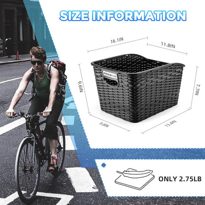 ROCKBROS Bike Basket Rear Durable 30L Lightweight Cargo Basket Easy to Install
