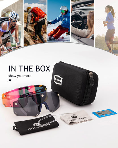 Unisex Polarized Cycling Glasses with 2 Replaceable Lenses