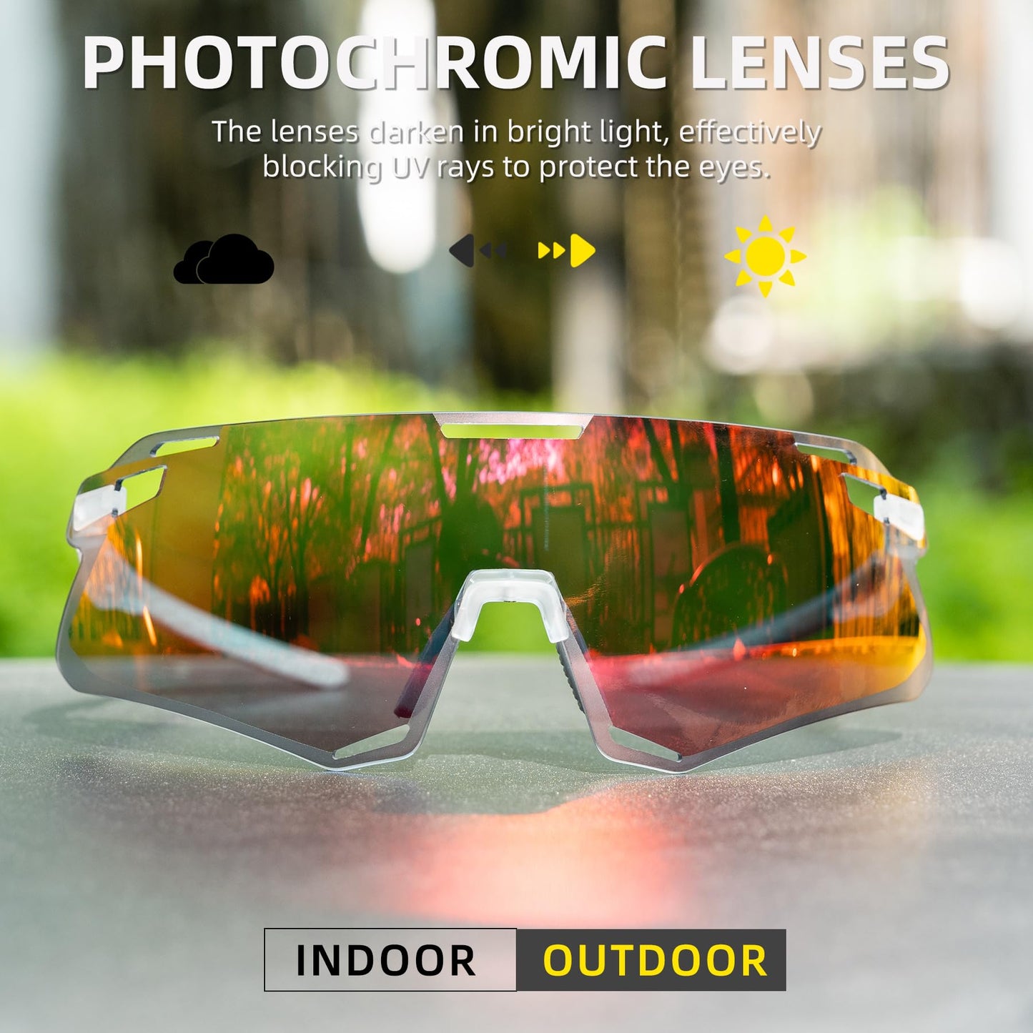 Men's TR90 Photochromic Cycling Sunglasses for MTB