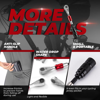 1/4-Inch Ratchet Socket Wrench Set 2.5-8mm Allen Hex Torx Sockets for Road  Mountain Bike Maintenance