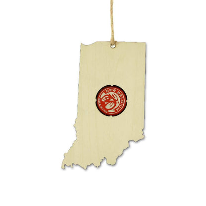 Indiana Beer Cap Map Ornaments