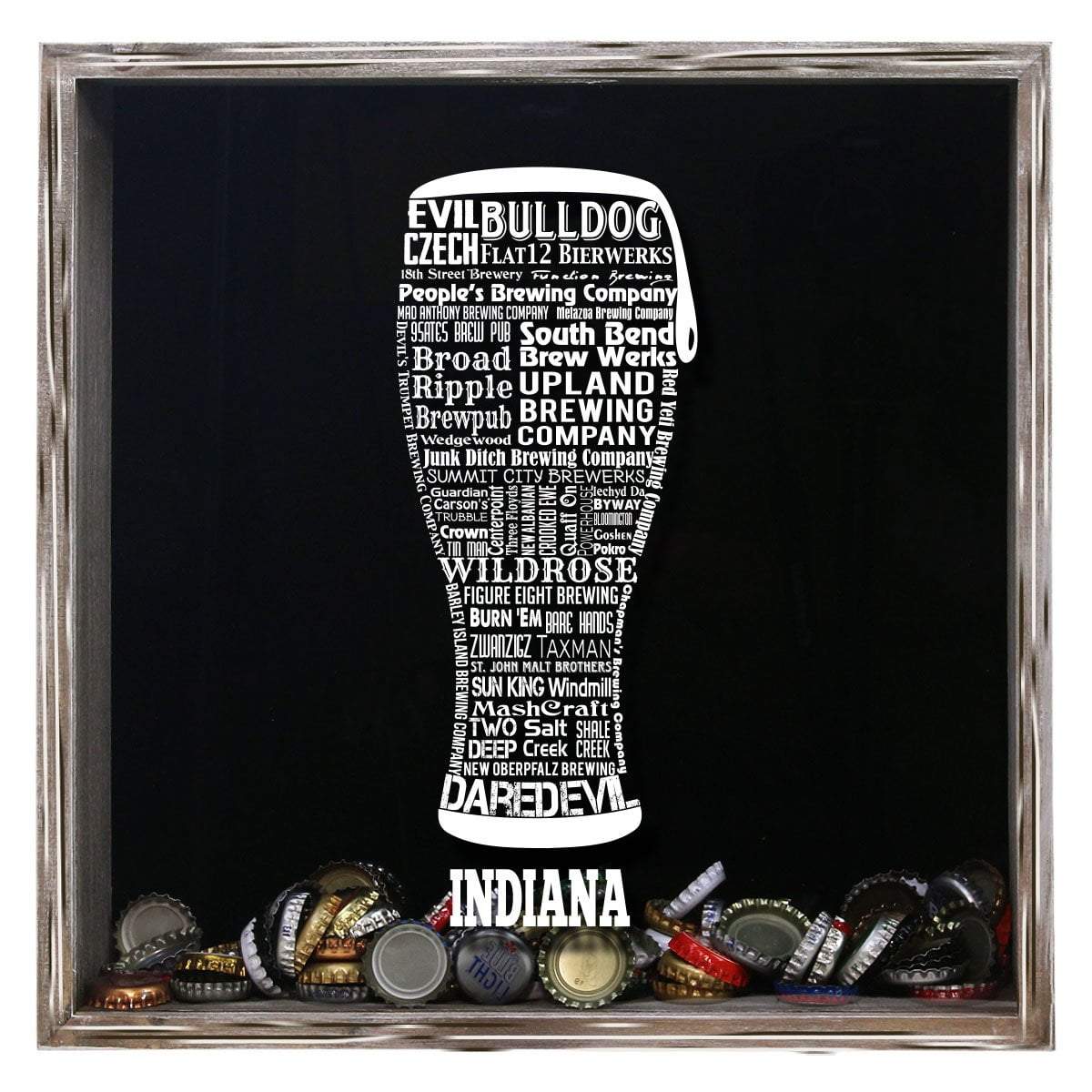 Indiana Beer Typography Shadow Box