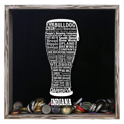 Indiana Beer Typography Shadow Box