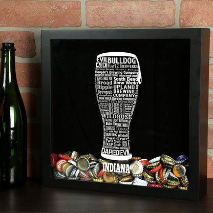 Indiana Beer Typography Shadow Box