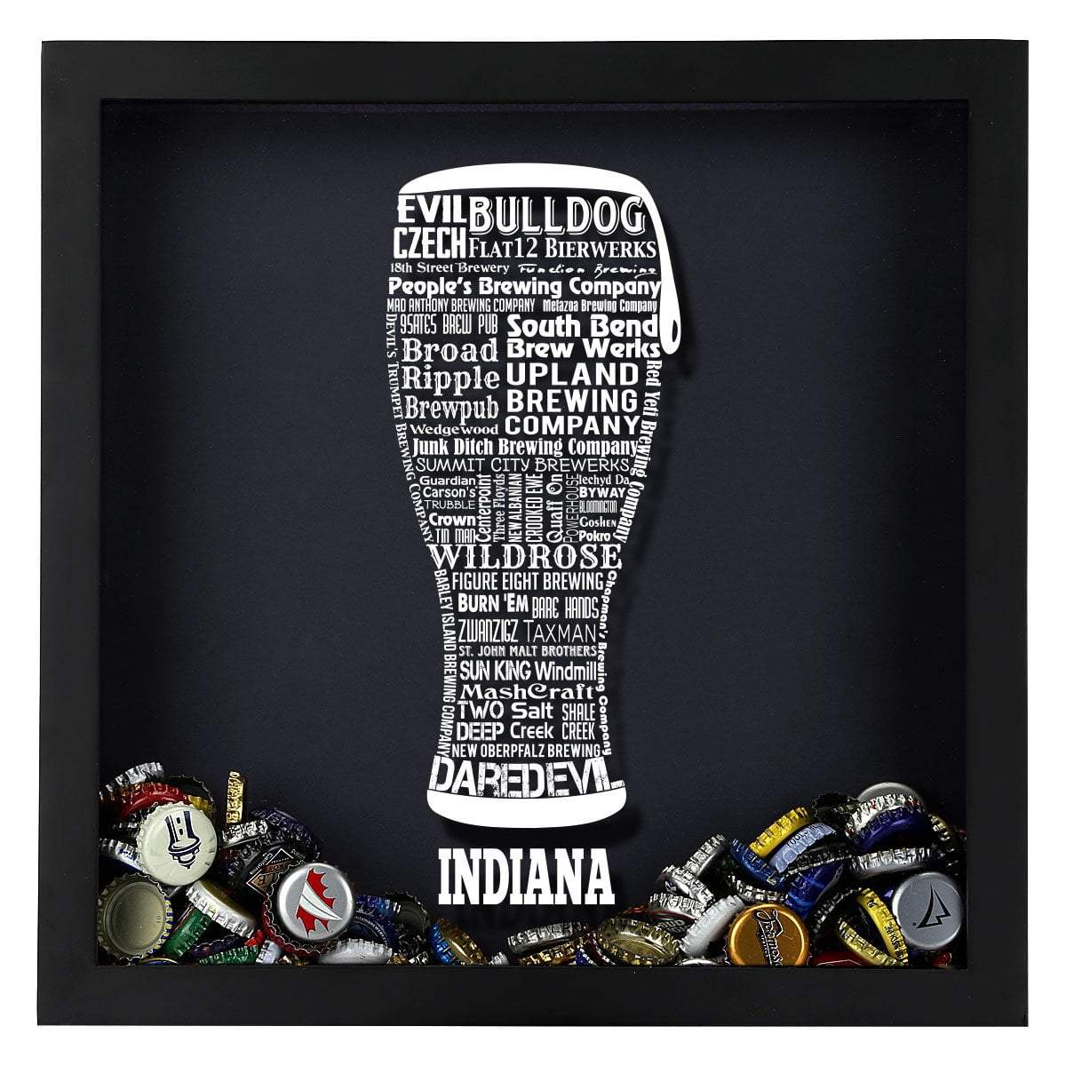 Indiana Beer Typography Shadow Box