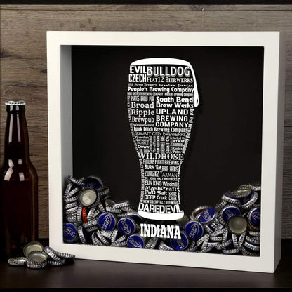 Indiana Beer Typography Shadow Box