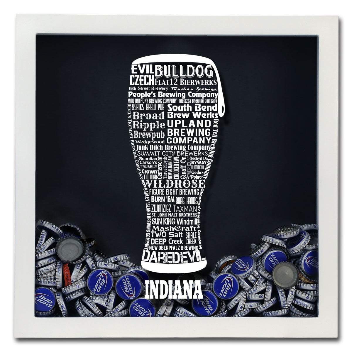 Indiana Beer Typography Shadow Box