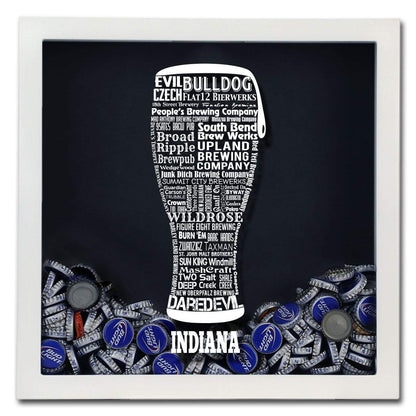 Indiana Beer Typography Shadow Box
