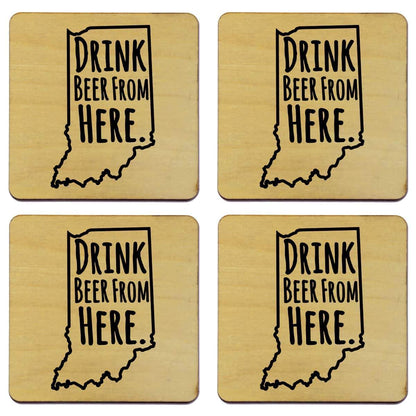 Indiana Drink Beer From Here Coasters