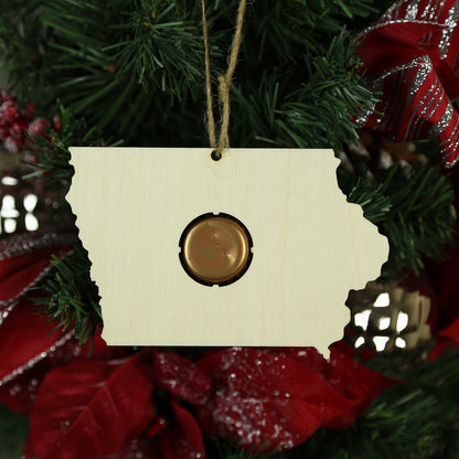Iowa Beer Cap Map Ornaments