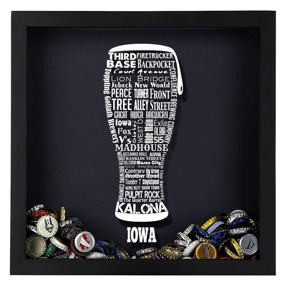 Iowa Beer Typography Shadow Box