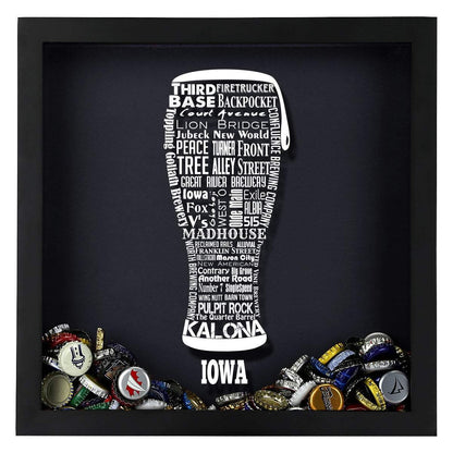 Iowa Beer Typography Shadow Box
