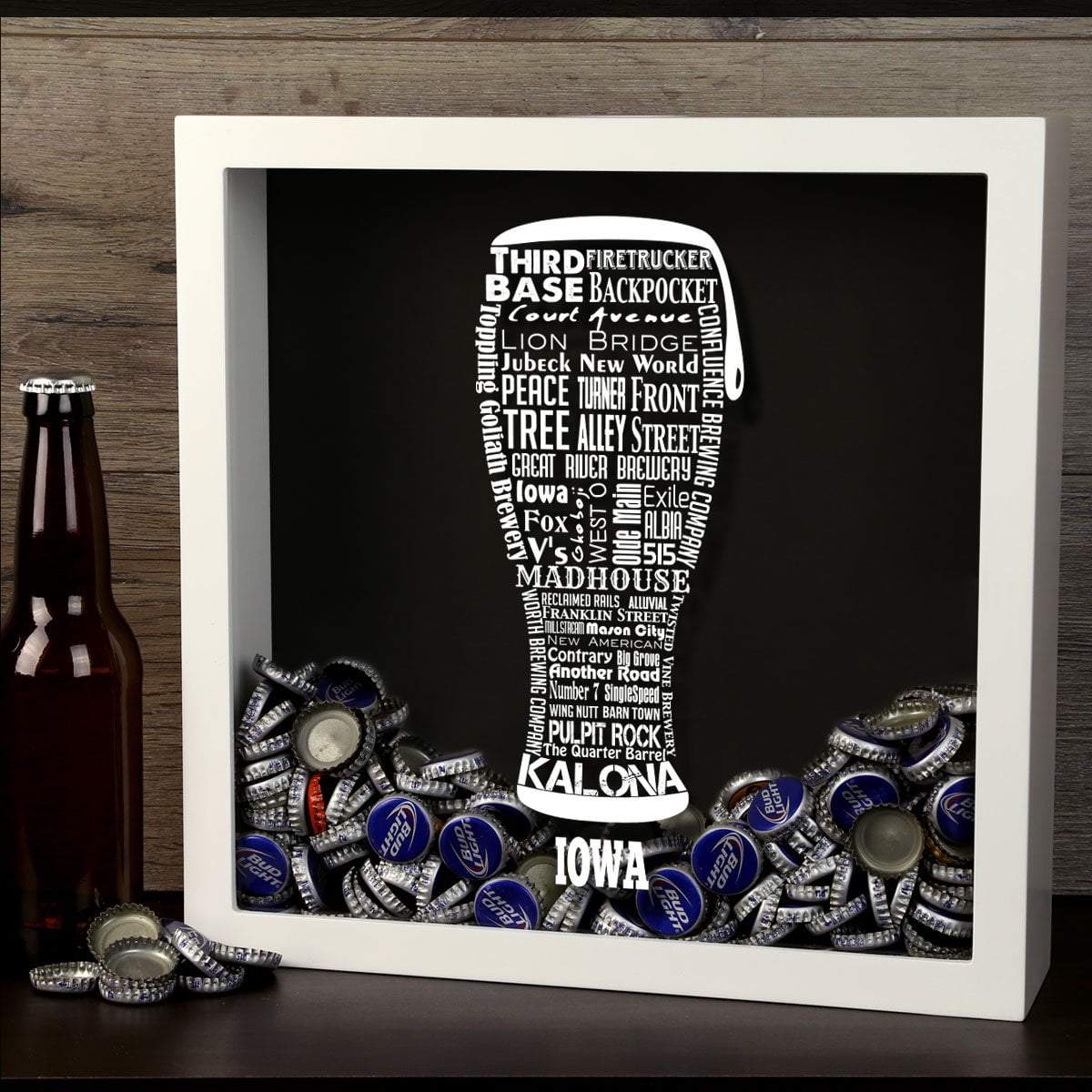 Iowa Beer Typography Shadow Box