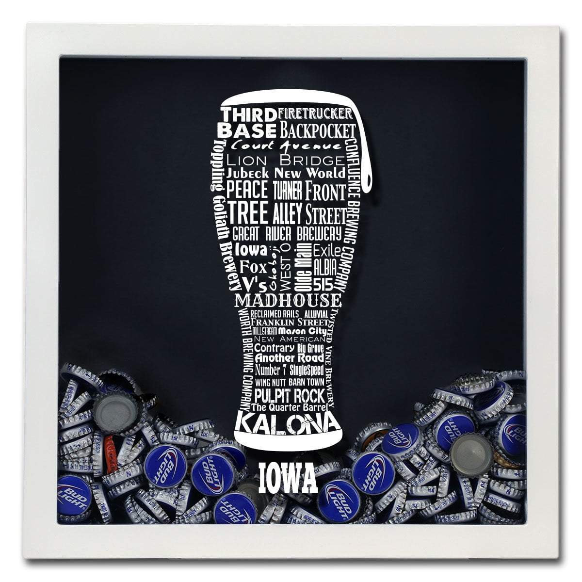 Iowa Beer Typography Shadow Box