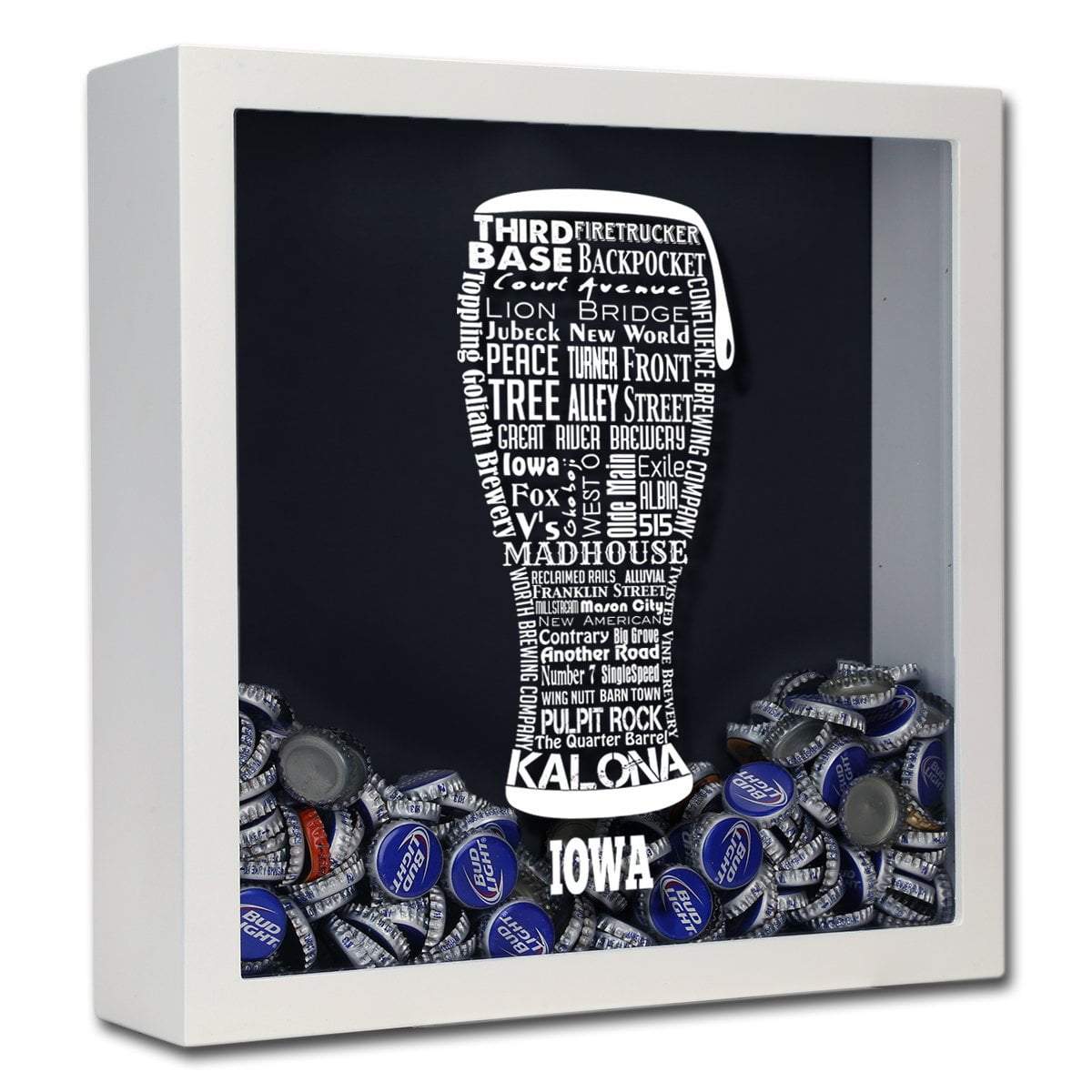 Iowa Beer Typography Shadow Box