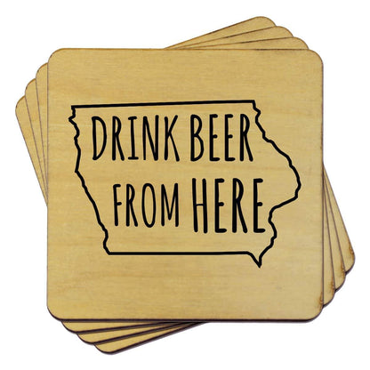 Iowa Drink Beer From Here Coasters
