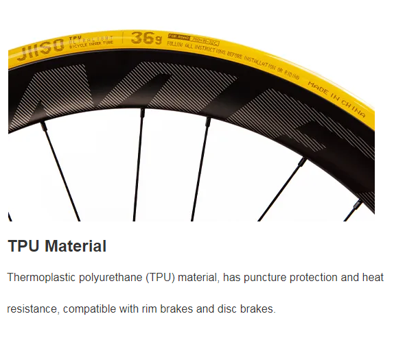 JIISO Ultralight 36g Road Bike 700x18/32C TPU Inner Tube 45/65/80mm French Valve