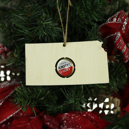 Kansas Beer Cap Map Ornaments