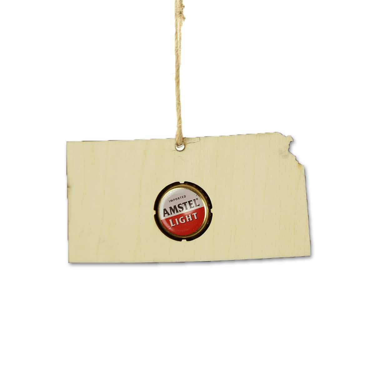 Kansas Beer Cap Map Ornaments