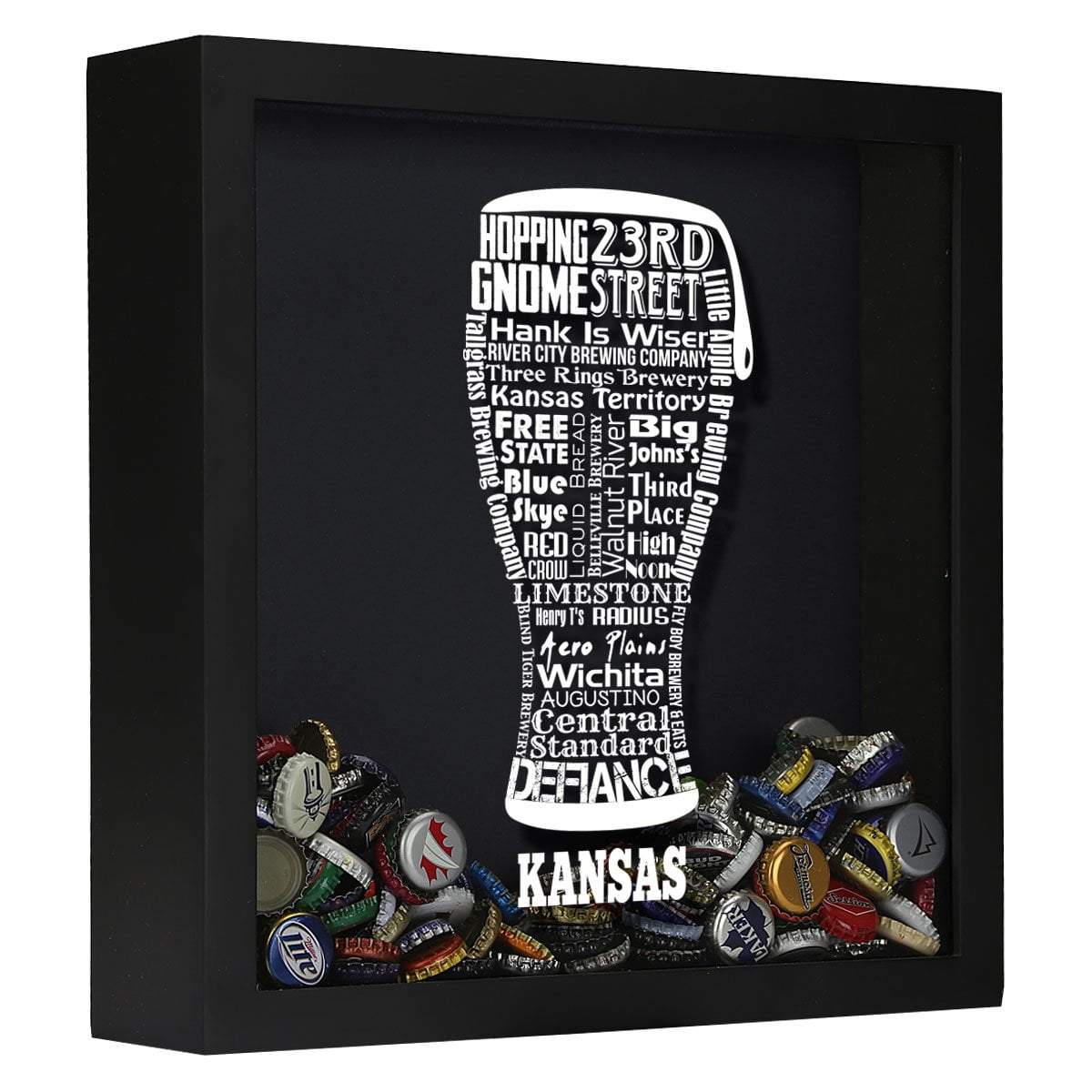 Kansas Beer Typography Shadow Box