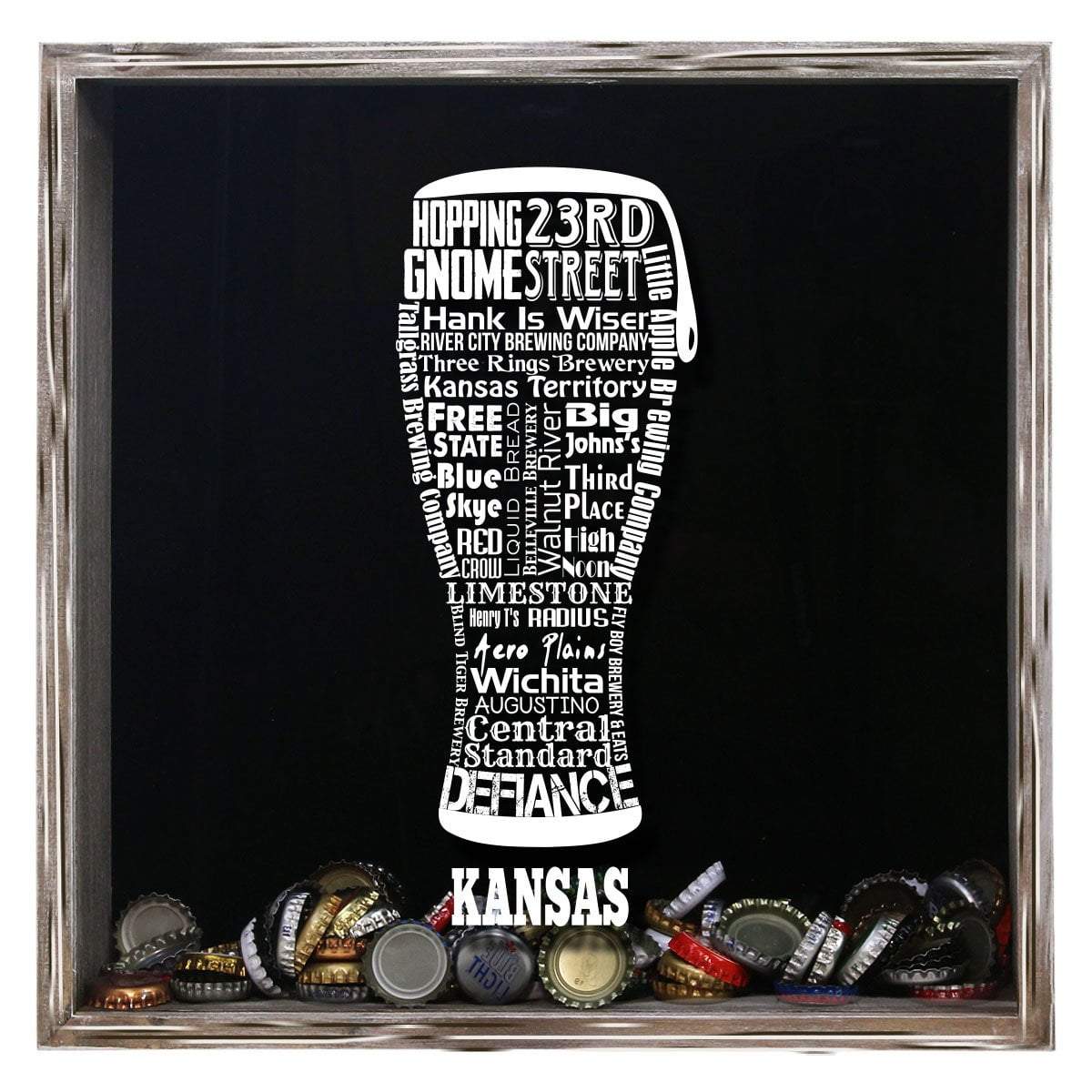 Kansas Beer Typography Shadow Box