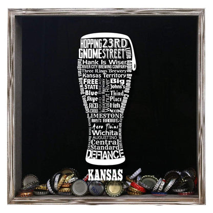 Kansas Beer Typography Shadow Box