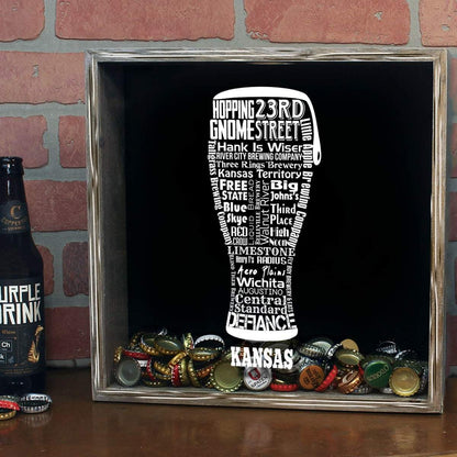 Kansas Beer Typography Shadow Box