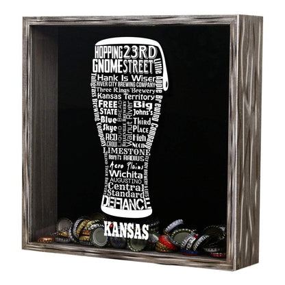 Kansas Beer Typography Shadow Box