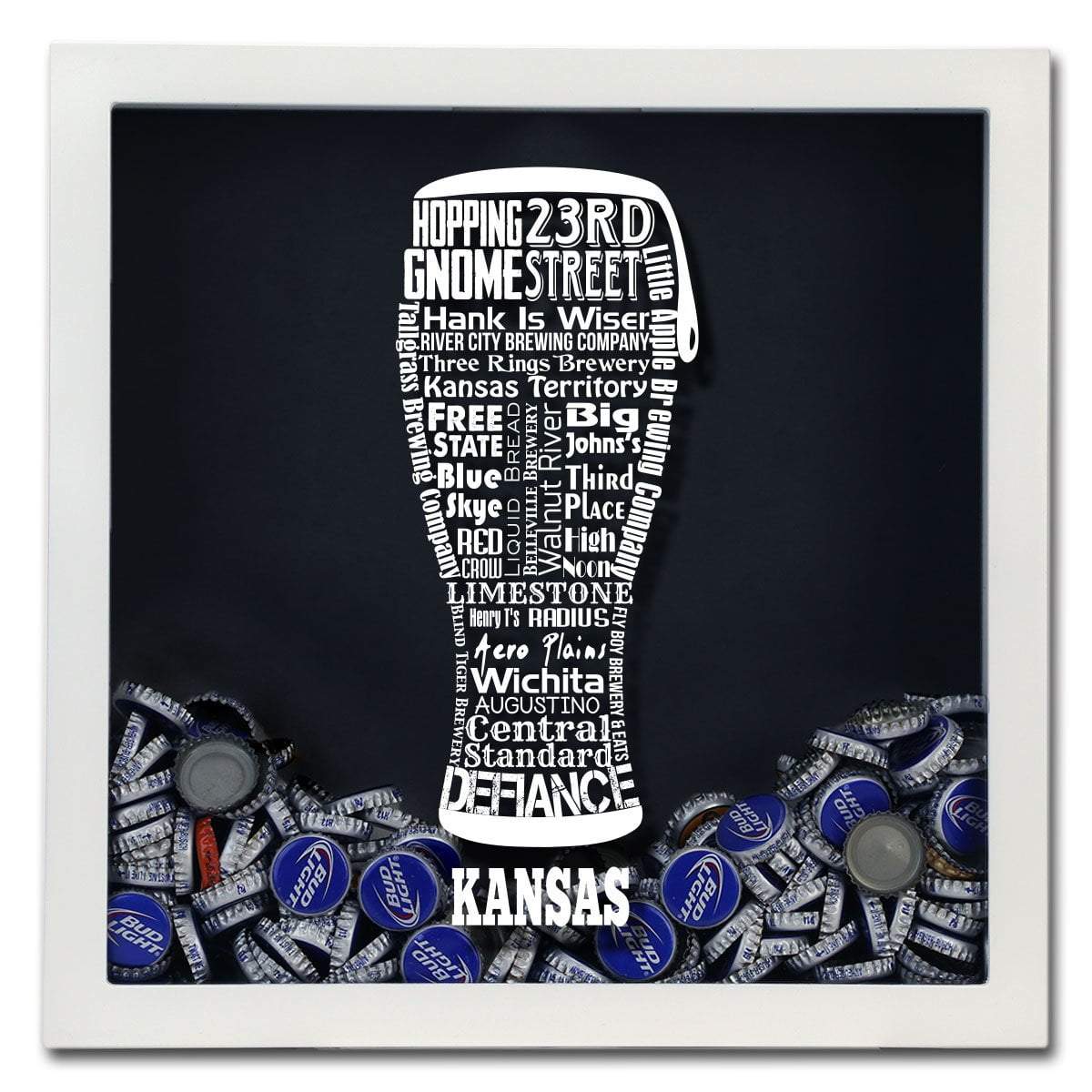 Kansas Beer Typography Shadow Box