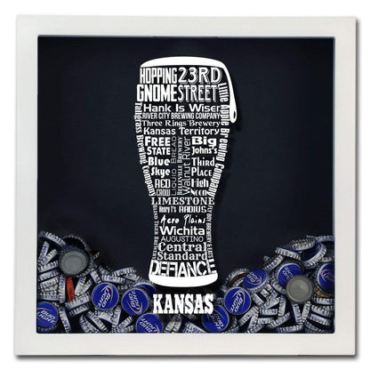 Kansas Beer Typography Shadow Box