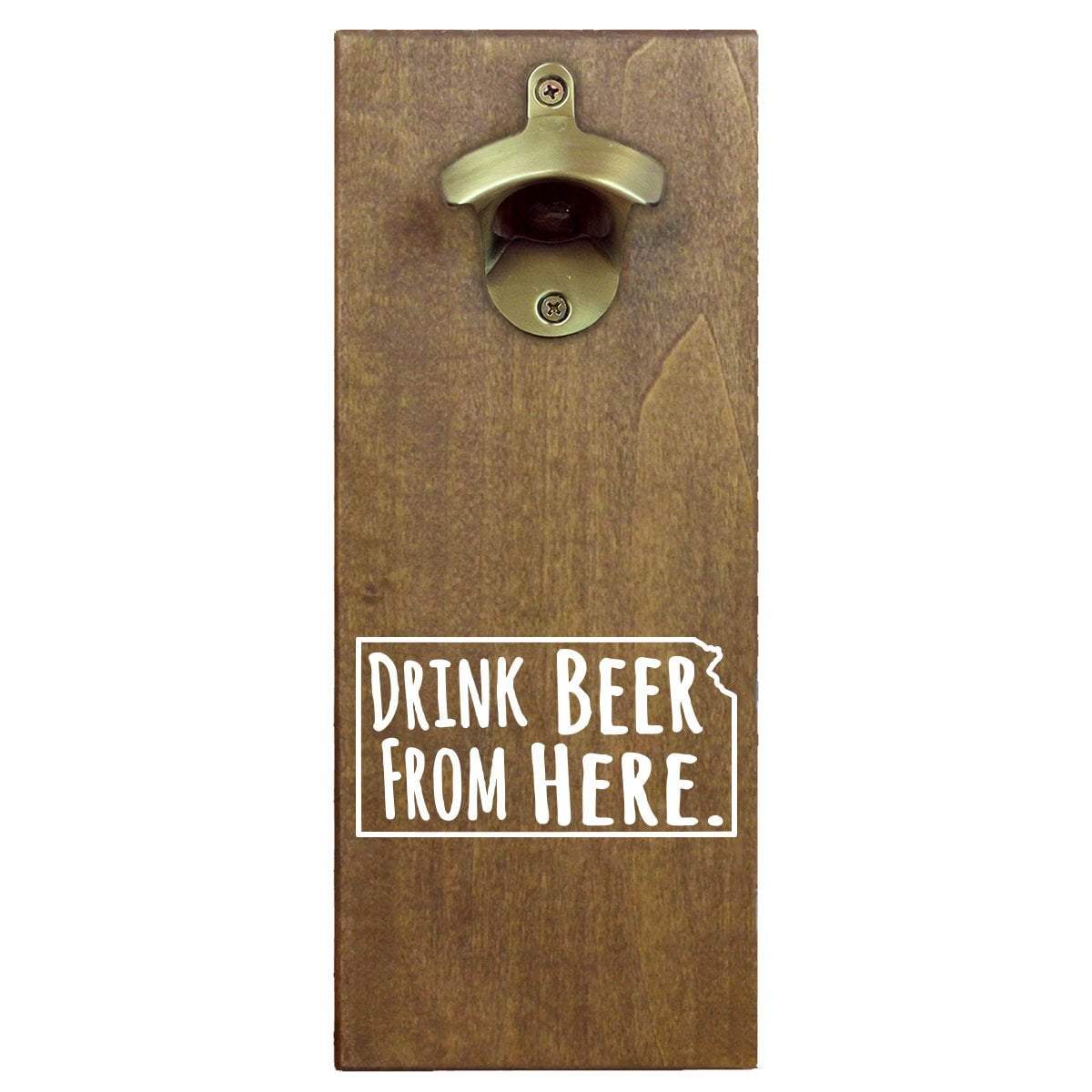 Kansas Drink Beer From Here Cap Catching Magnetic Bottle Openers