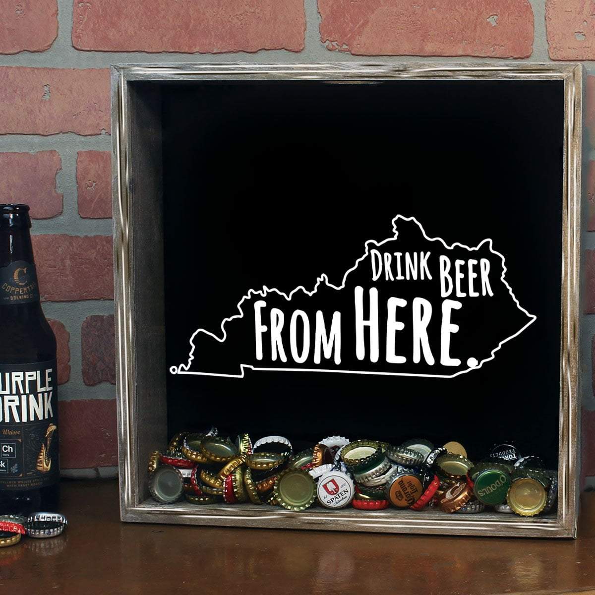 Kentucky Drink Beer From Here Beer Cap Shadow Box