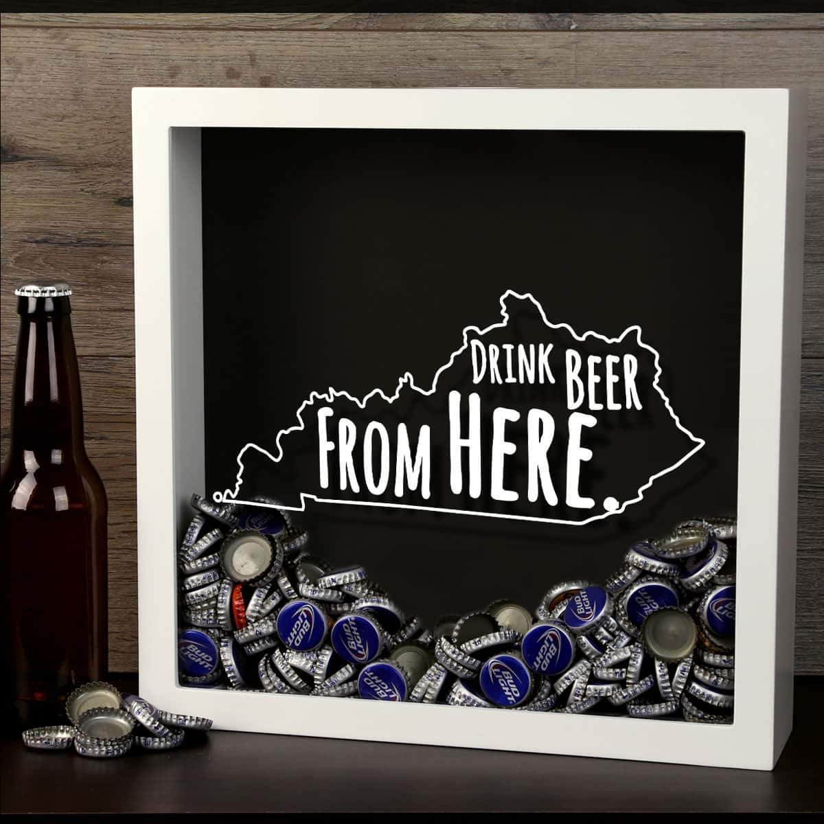 Kentucky Drink Beer From Here Beer Cap Shadow Box