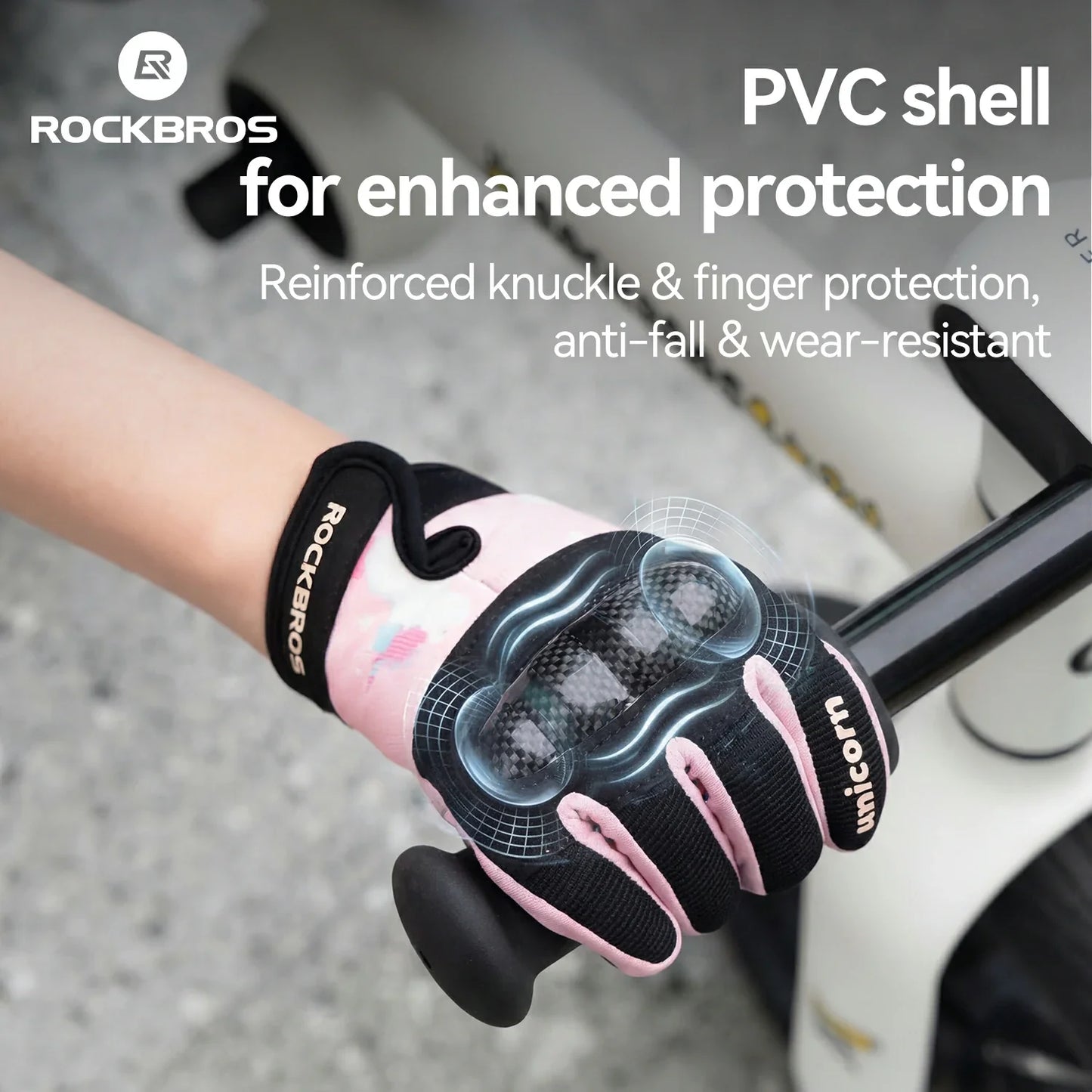 Kids Full Finger Gloves with Hard Shell Protection