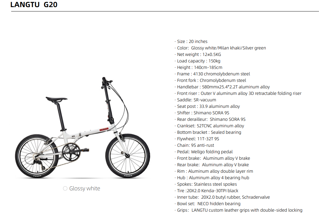 LANGTU Folding Bike 20“ inch