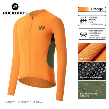 Men¡¯s Long Sleeve Cycling Jersey Lightweight with Breathable Mesh Panels