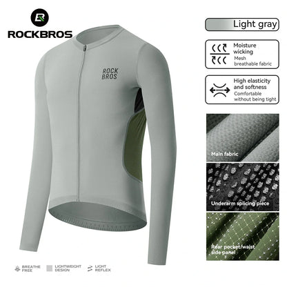 Men¡¯s Long Sleeve Cycling Jersey Lightweight with Breathable Mesh Panels