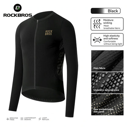 Men¡¯s Long Sleeve Cycling Jersey Lightweight with Breathable Mesh Panels