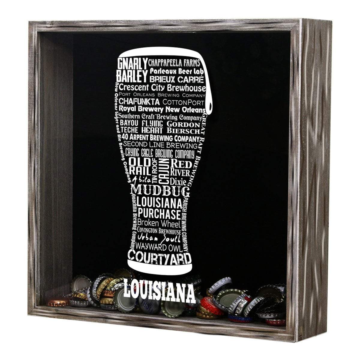 Louisiana Beer Typography Shadow Box