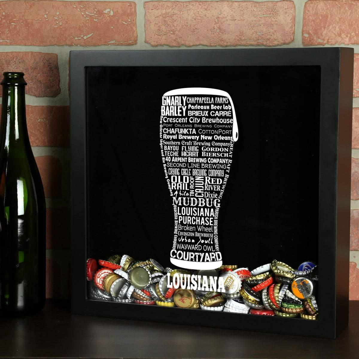 Louisiana Beer Typography Shadow Box